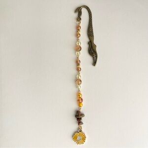 Bronze and Yellow Beaded mermaid Bookmark